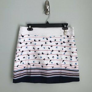 Lady Hagen White Red Blue Whale Print Golf Skort